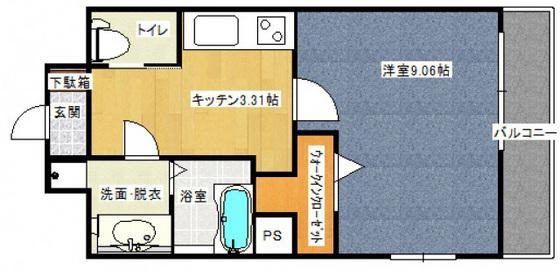 KDXレジデンス舟入幸町(1K/10階)の間取り写真