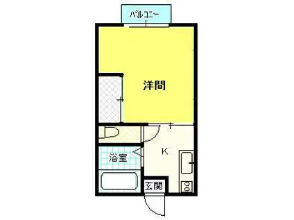 パシフィック青江(1K/1階)の間取り写真