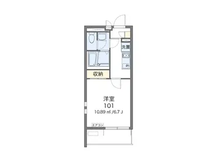 地下鉄空港線 東比恵駅 徒歩9分 4階建 築10年(1K/4階)の間取り写真