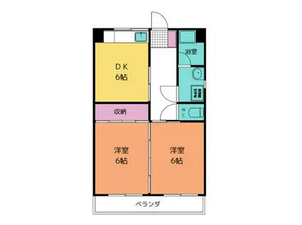 鳥居マンション(2DK/2階)の間取り写真