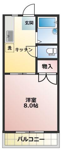 桜マンション(1K/3階)の間取り写真