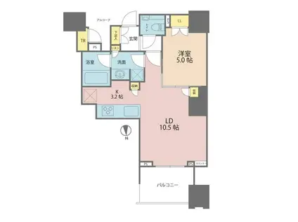 DEUX TOURS ウエスト(1LDK/50階)の間取り写真