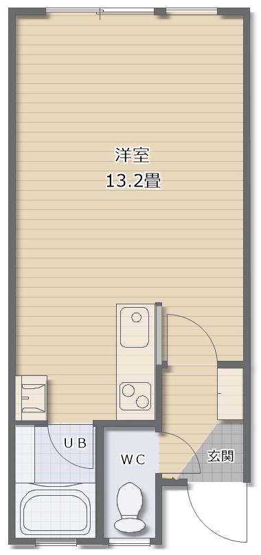 コーポみらい(ワンルーム/2階)の間取り写真