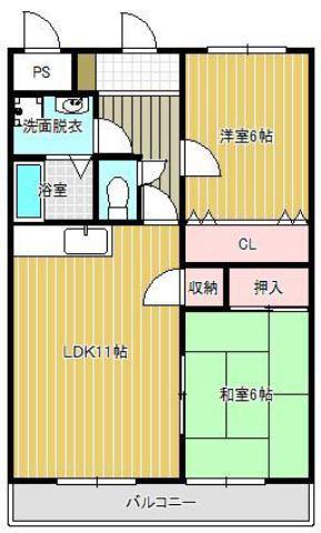 サンセール森(2LDK/2階)の間取り写真
