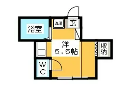 マンションヒルズ岡本(ワンルーム/2階)の間取り写真