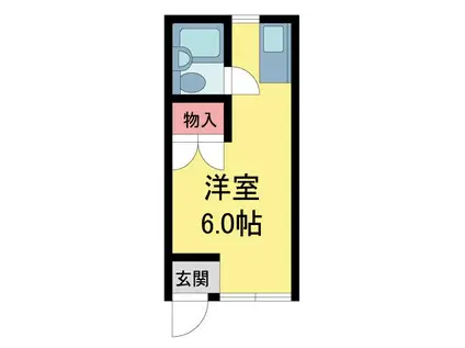 ホメット夙川(ワンルーム/2階)の間取り写真