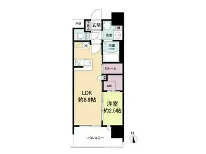 セレニテ難波グランデノール(1LDK/5階)の間取り写真