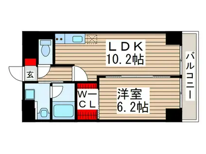 S-FORT船橋塚田(1LDK/2階)の間取り写真