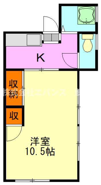 サニーハイツ千葉寺(1K/2階)の間取り写真
