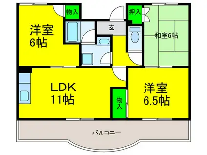AXIS LIFE KOMATSURI(3LDK/4階)の間取り写真