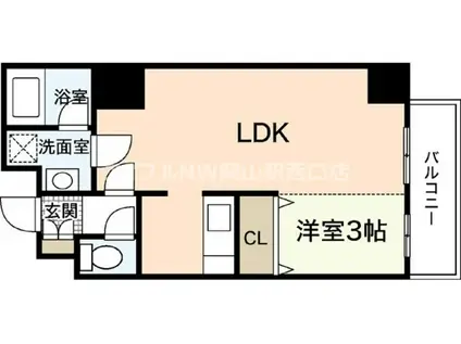 LST表町III(1LDK/3階)の間取り写真