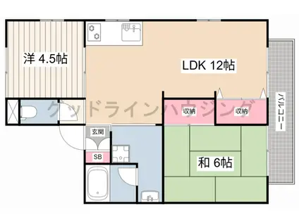 ロイヤルマンション(2LDK/1階)の間取り写真