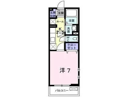 カーサ桜(1K/1階)の間取り写真