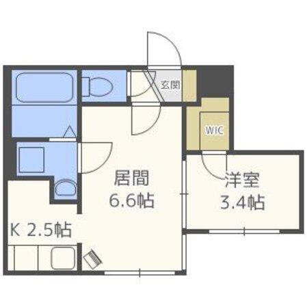 アマン小樽(1LDK/4階)の間取り写真