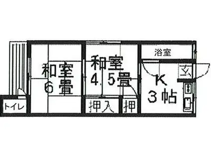 南共栄荘(2K/2階)の間取り写真