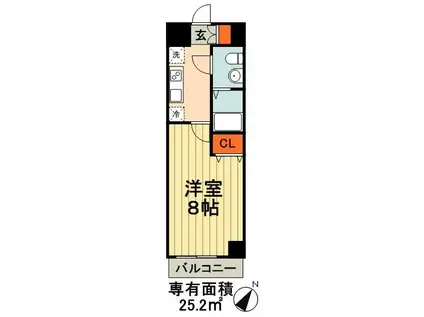KDX千葉中央レジデンス(1K/2階)の間取り写真