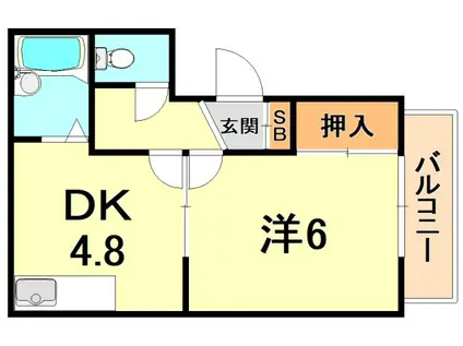 サルナートいずみ(1K/1階)の間取り写真