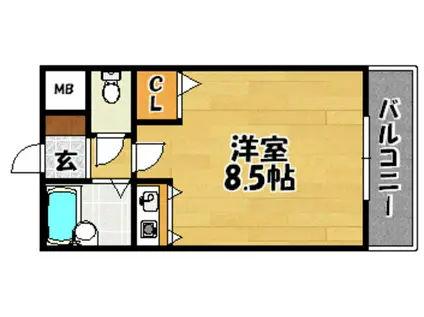 キューブ豊里(ワンルーム/4階)の間取り写真