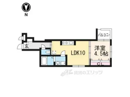 PRIMO堀川東(1LDK/3階)の間取り写真