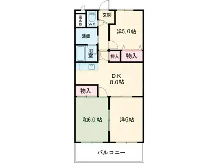 サンガーデン(3LDK/2階)の間取り写真