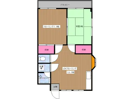 第三稲付ハイツ(2LDK/2階)の間取り写真