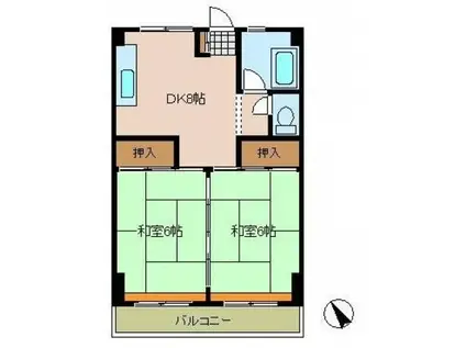ナンバビル(2DK/4階)の間取り写真