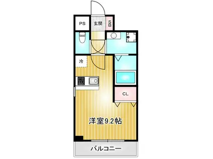 アレーヌコート金山(ワンルーム/3階)の間取り写真