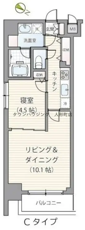 ミェーレ日本橋 8階階 間取り