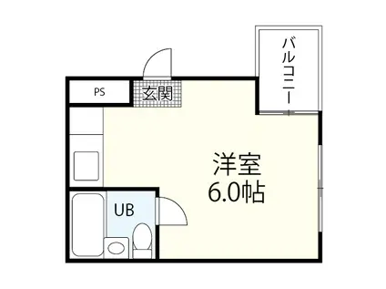 アスプロパラティII(ワンルーム/4階)の間取り写真