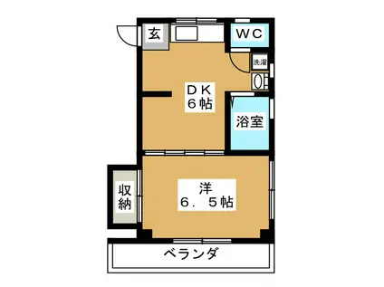 サンライズアサダ1(1DK/3階)の間取り写真