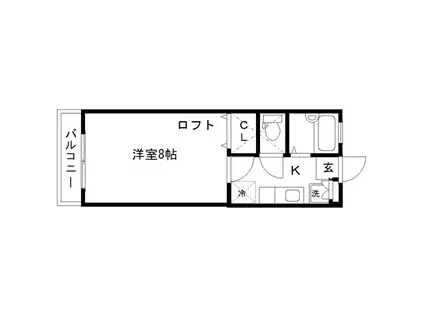 K-ハウス参番館(1K/1階)の間取り写真