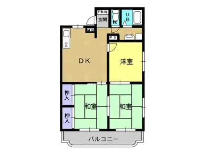 エクセル川元(3DK/2階)の間取り写真