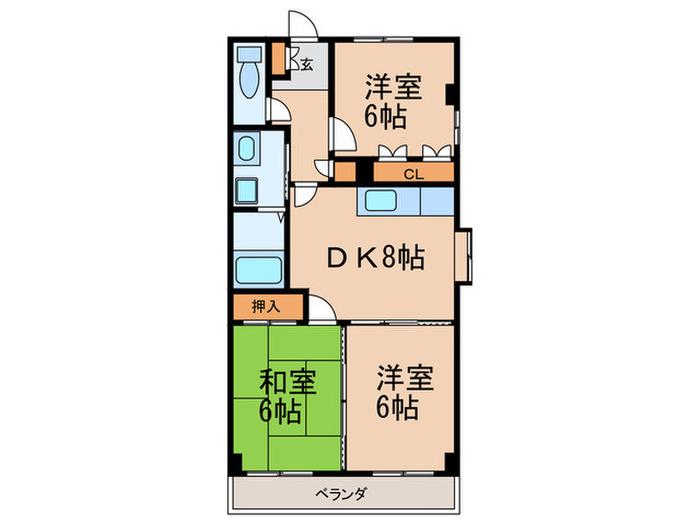 ラピュタ(3DK/5階)の間取り写真