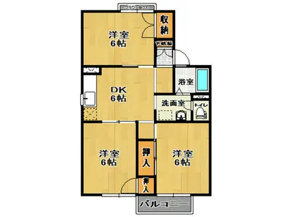 セジュール佐藤(3DK/1階)の間取り写真