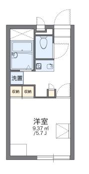 レオパレスヒルデナーハイム(1K/2階)の間取り写真