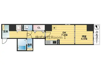 COZY上汐(1DK/3階)の間取り写真