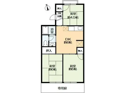 ハートランド逆瀬川(3DK/1階)の間取り写真