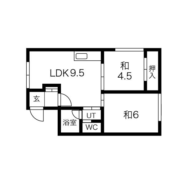 一条ハイツ(2LDK/2階)の間取り写真