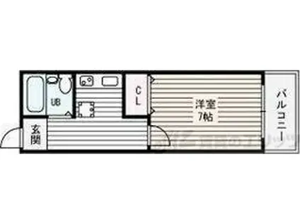 シャトー野間(1K/4階)の間取り写真
