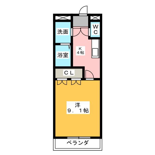 パルティール(1K/1階)の間取り写真