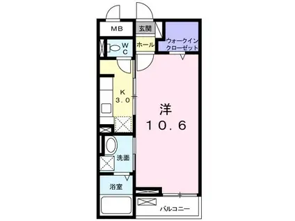 オネスティーユー セレノ(1K/1階)の間取り写真