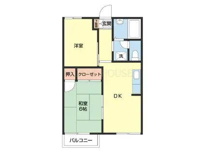 ファミリーハイツI(2DK/2階)の間取り写真