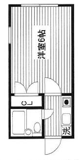 グリーンハイツ(1K/2階)の間取り写真