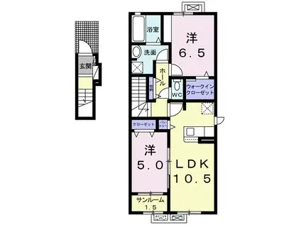 グレイス中村(2LDK/2階)の間取り写真