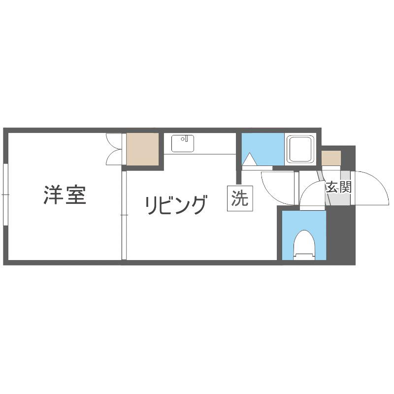 リリーハウス(1DK/4階)の間取り写真