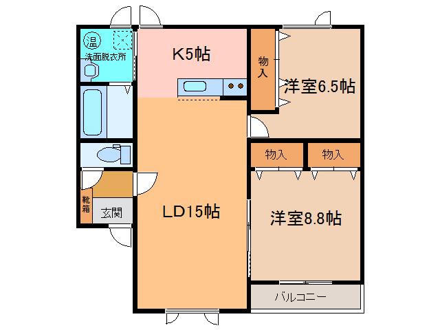バップバーレンN館(2LDK/2階)の間取り写真