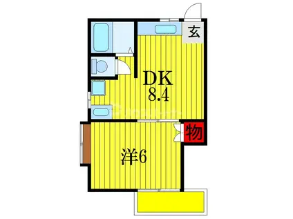 ヴィレッジ今井2号棟(1DK/1階)の間取り写真