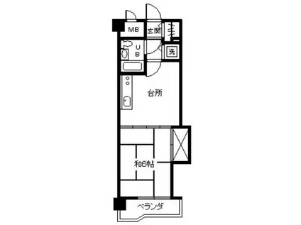 朝日プラザエザース中央(1DK/4階)の間取り写真