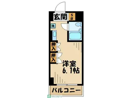 Kコート(ワンルーム/3階)の間取り写真