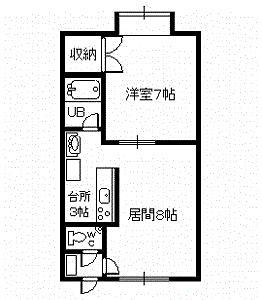 ロイヤルハウス豊岡(1LDK/2階)の間取り写真